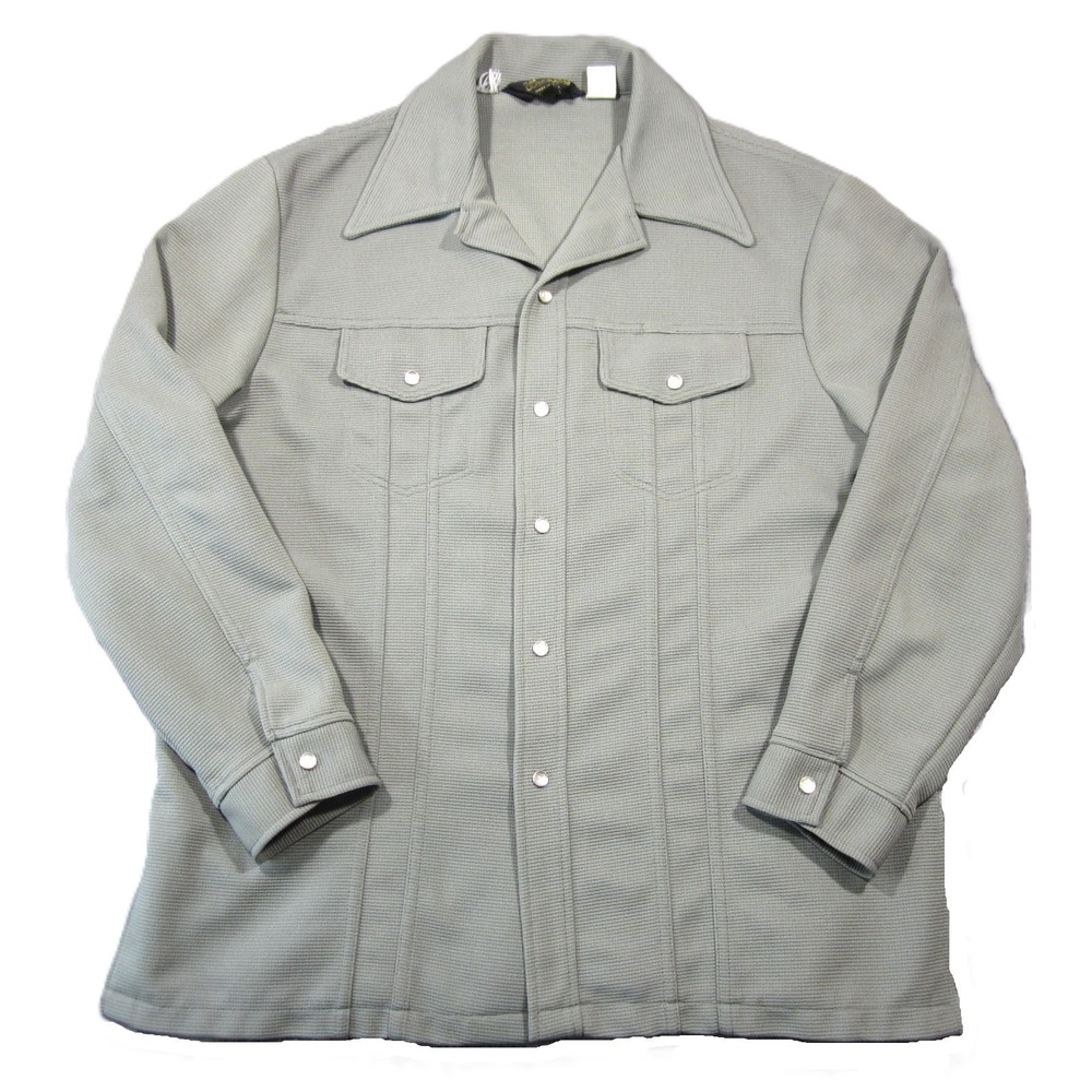 Vtg Wrangler Shirt Mens‎ XL Green Waffle Pearl Snap Western Rancher Cowboy Rodeo